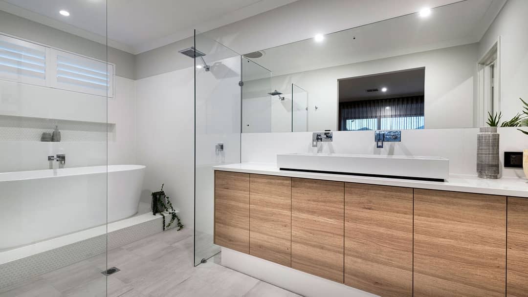 White doorless walk in shower ideas