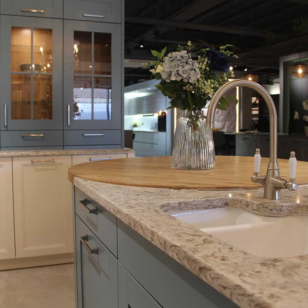 Wood and marble countertop