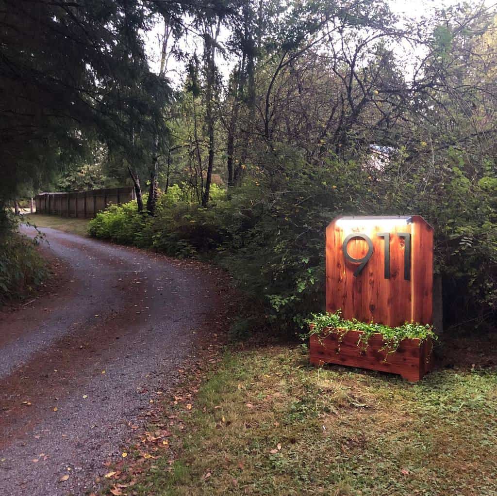 House number ideas with planter 