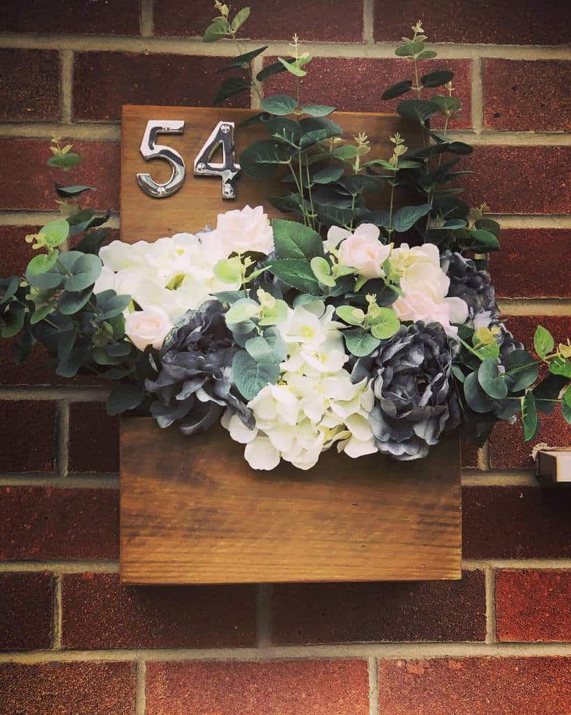 House number ideas with planter 