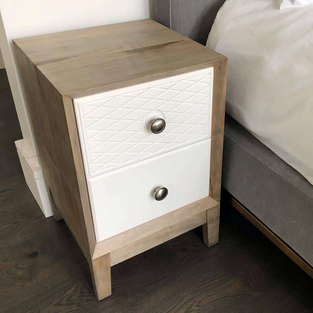 White washed wooden nightstand