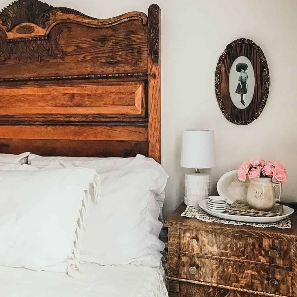 Rustic distressed nightstand