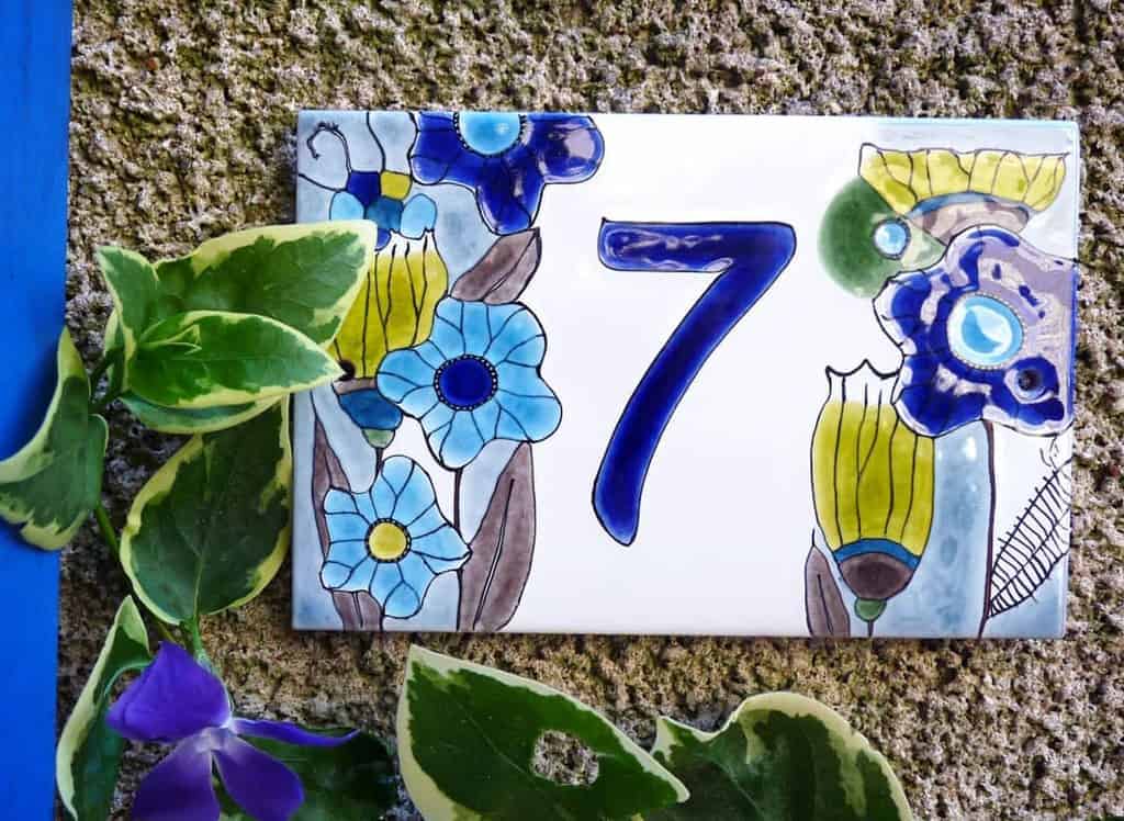 Stone ceramics tiles house number ideas 