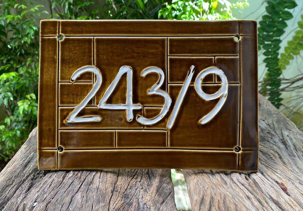 Stone ceramics tiles house number ideas 