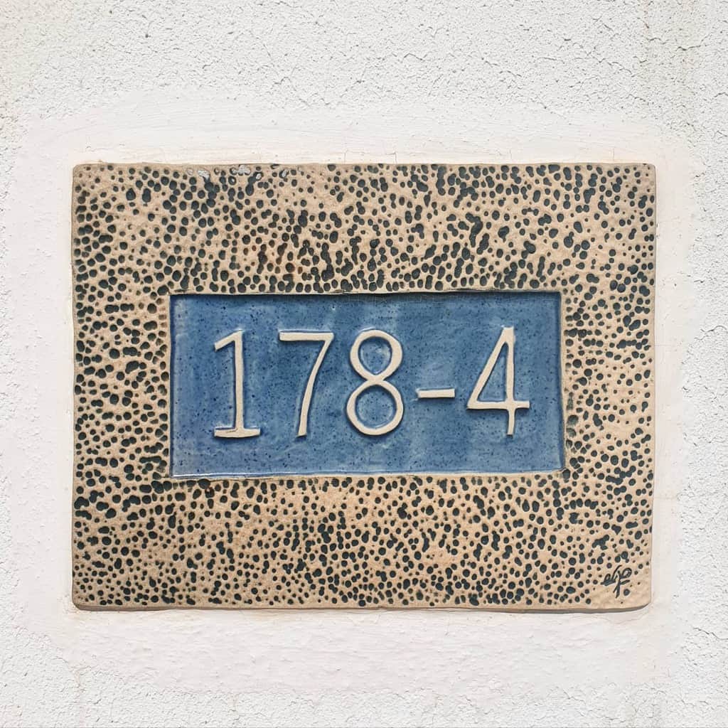 Stone ceramics tiles house number ideas 