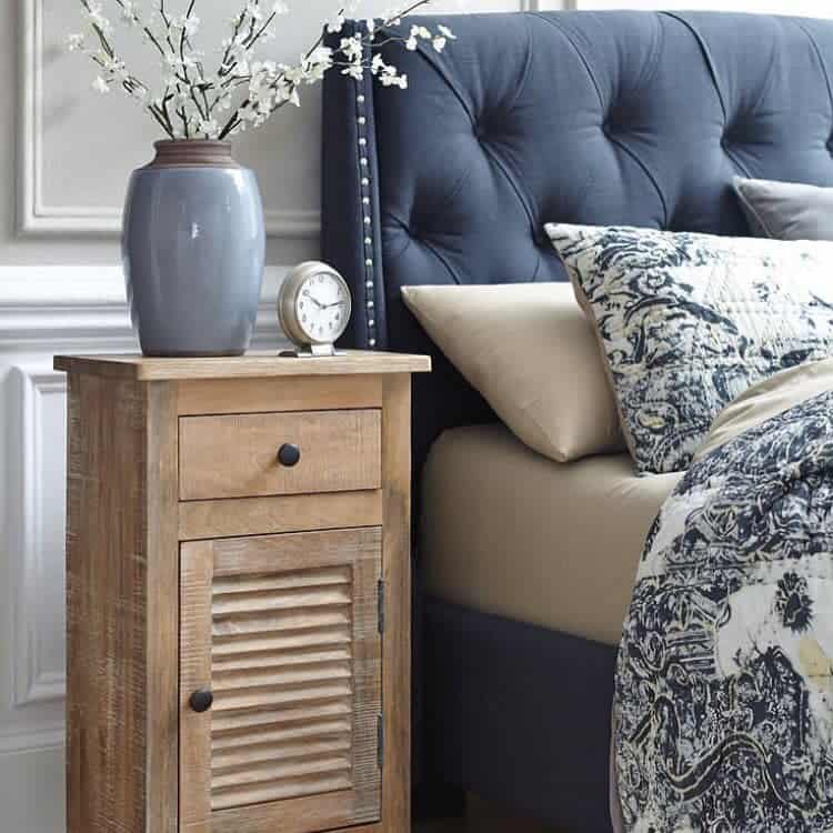 White washed wooden nightstand