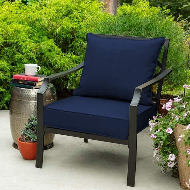 allen + roth Madera Linen Patio Chair Cushion