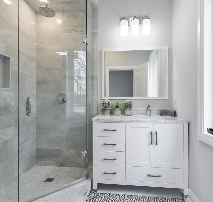 Bathroom with vanity storage