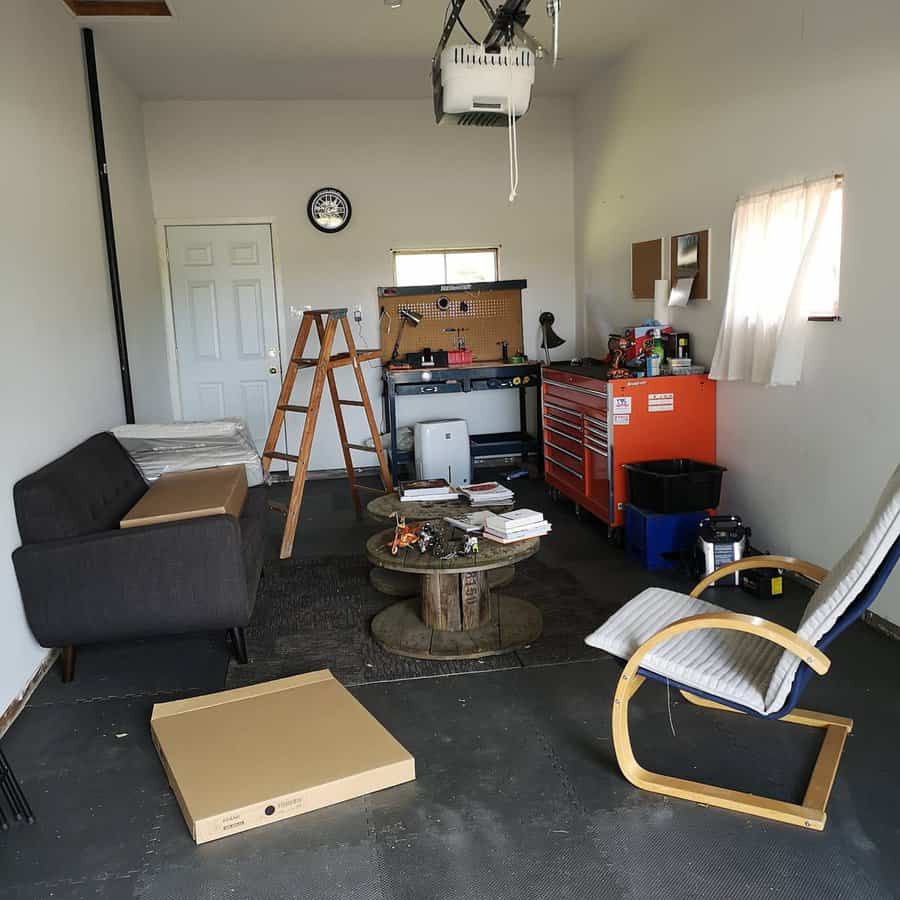 Industrial garage man cave