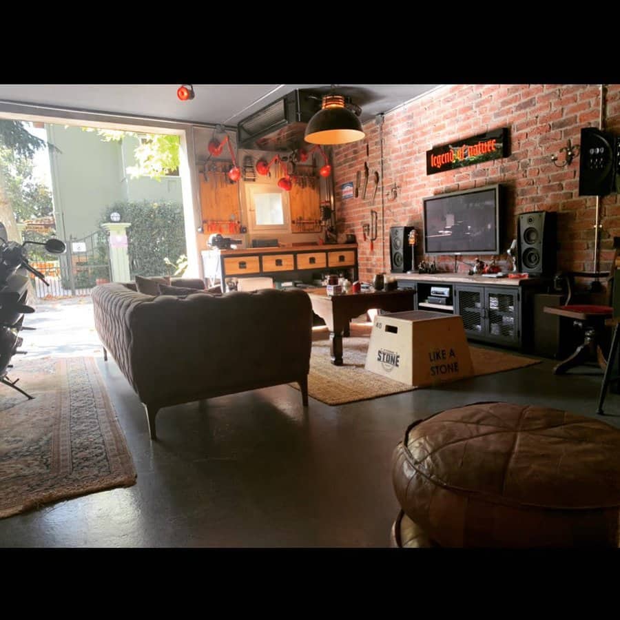 Industrial garage man cave