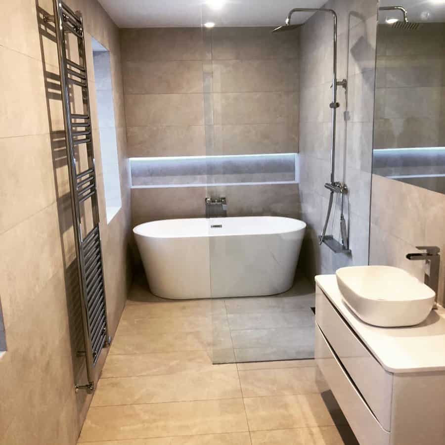 Dark shade of beige tiles