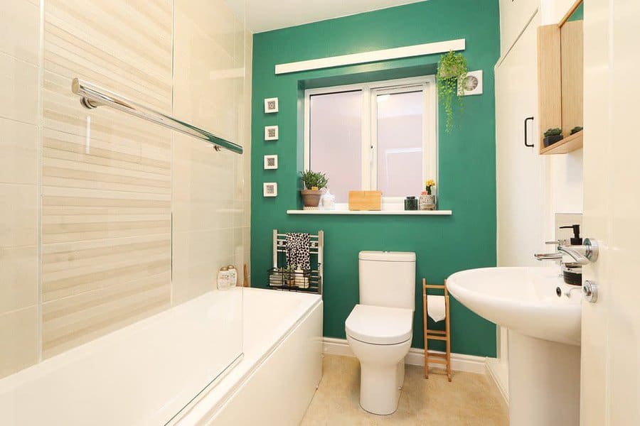 Vibrant green accent wall