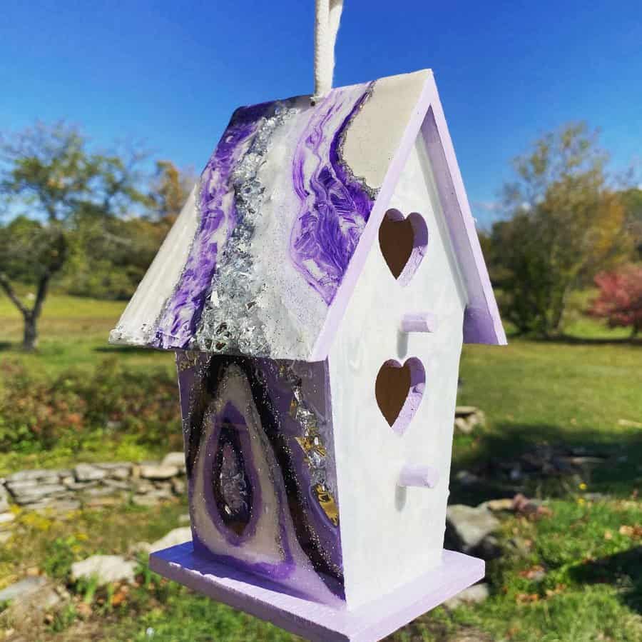 Crystal resin birdhouse 