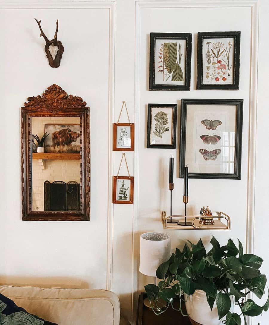 Botanical wall collage art