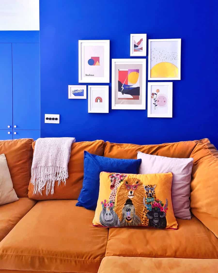 Color abstract art wall collage