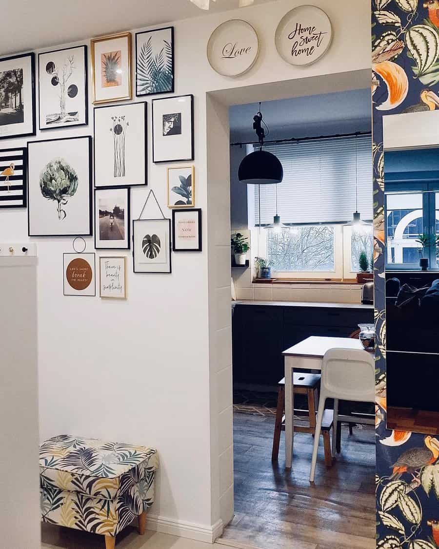 Botanical wall collage art