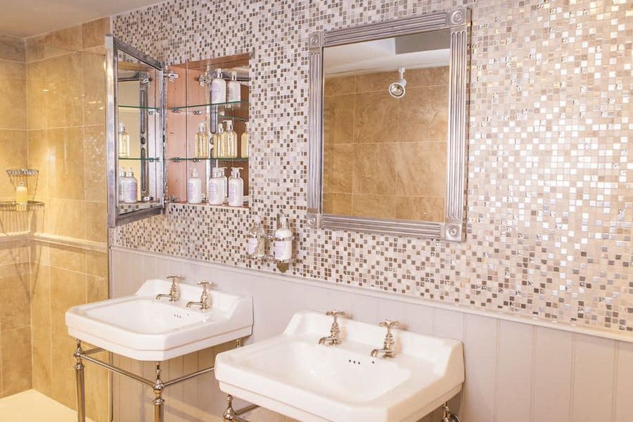 Beige mosaic tiles