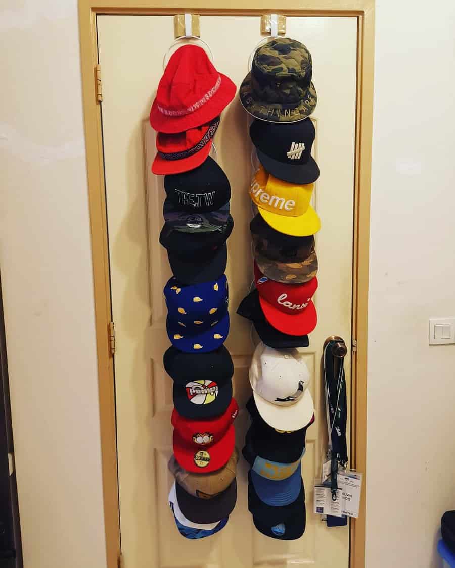 Over the door hat rack