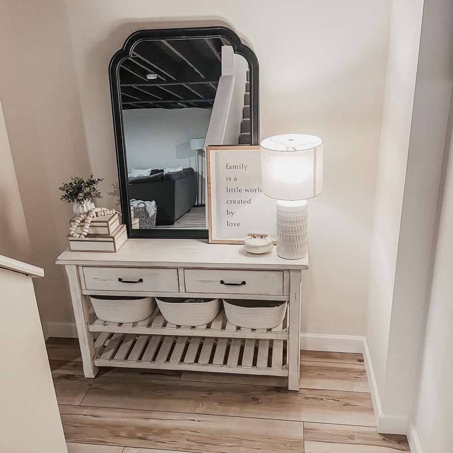 Vanity basement storage drawers