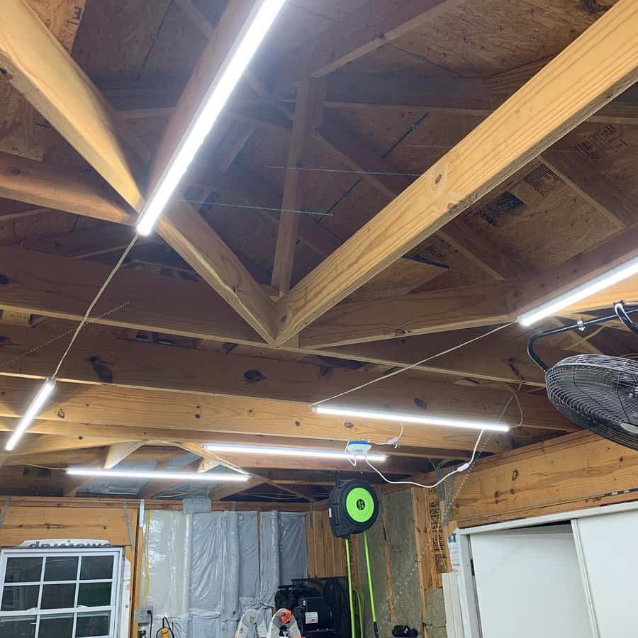 Wooden ceiling for garage