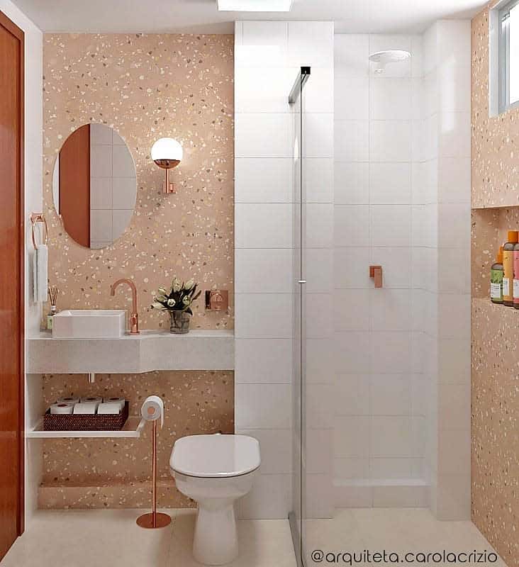 Beige terrazzo tiles 