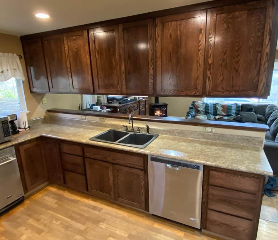 Walnut kitchen cabinets