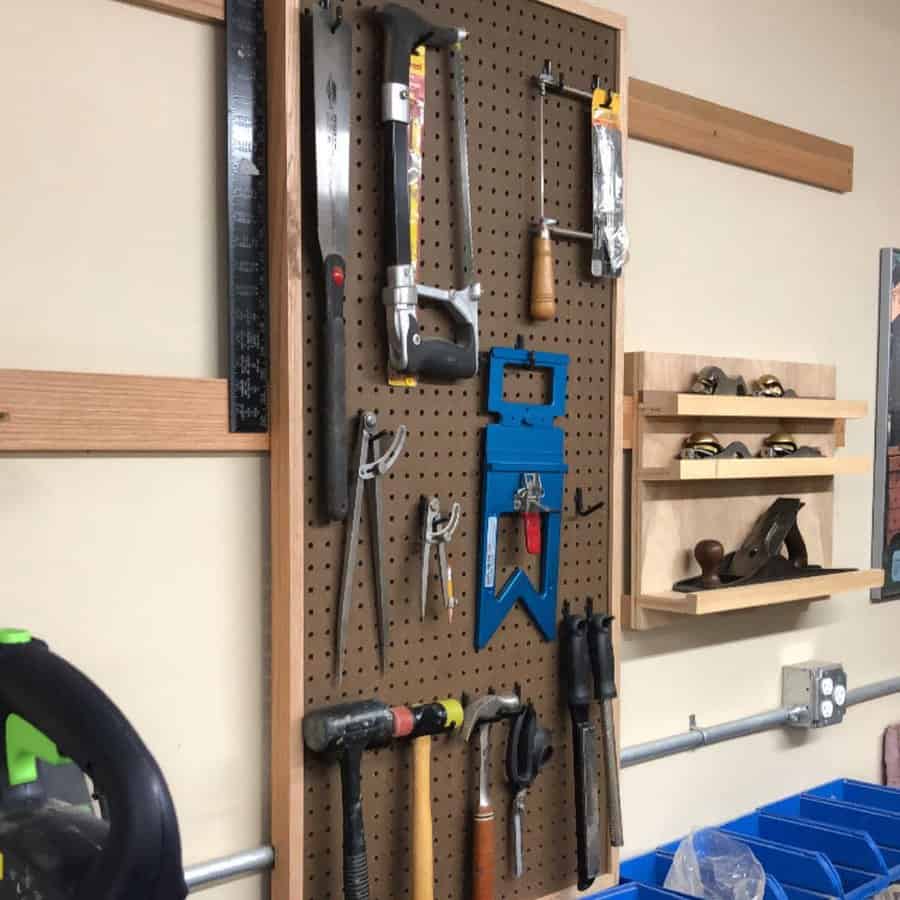 Floor to ceiling pegboard