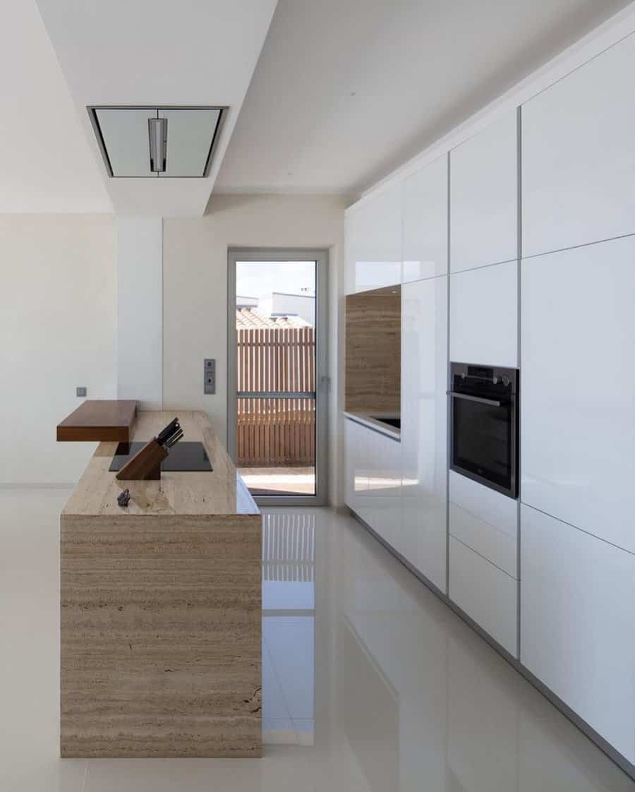 Modern high gloss white cabinets