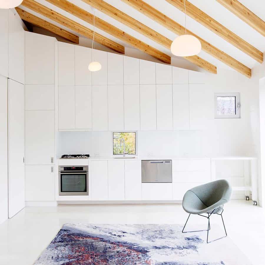 Minimalist white kitchen cabinets