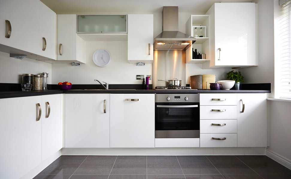 Minimalist white kitchen cabinets
