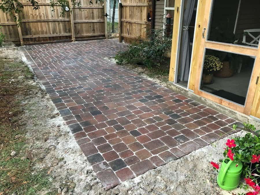 Red brick pavers