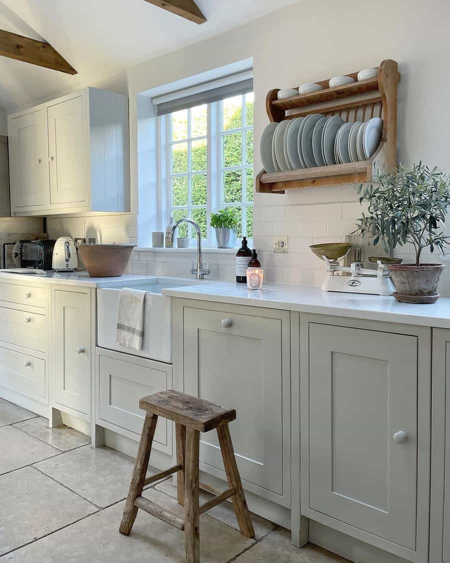 Off white kitchen cabinets