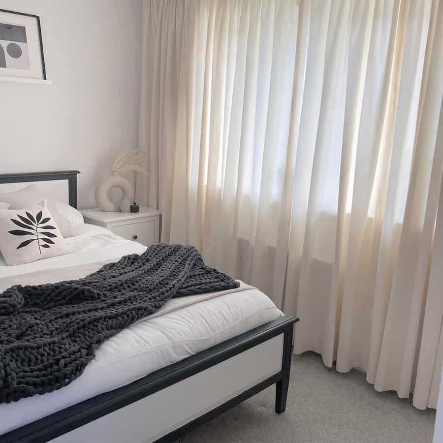 Light monochrome bedroom