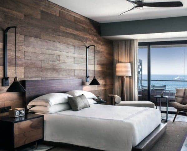 Wood panel accent wall decor