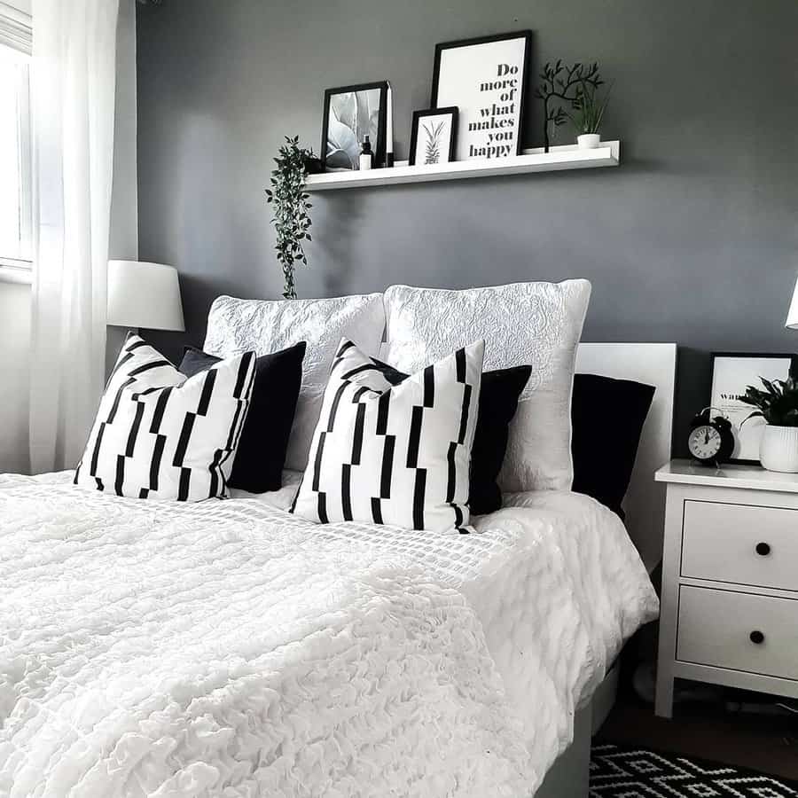 Black and white patterned throw pillows