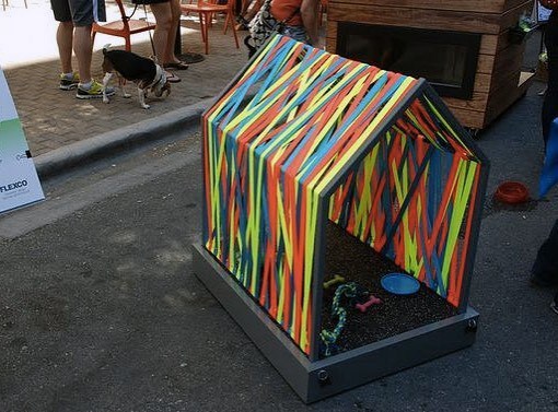 Rainbow dog house