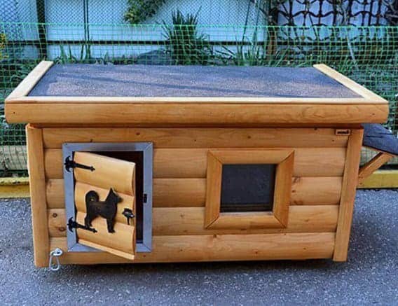 Sleek flat roof dog house