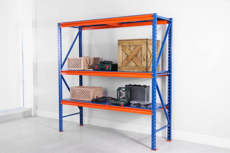 Metal crate shelf