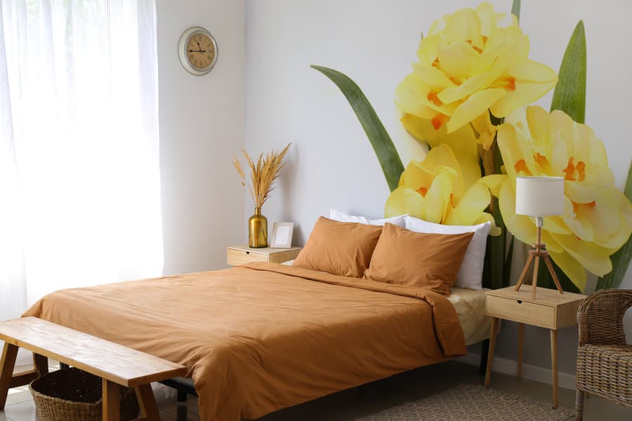 Bedroom floral mural