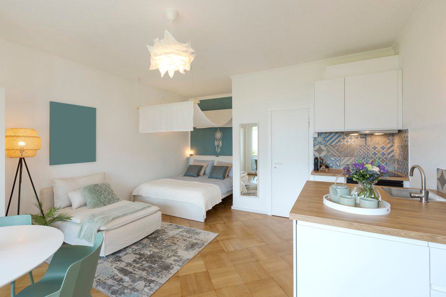 Studio apartment living room